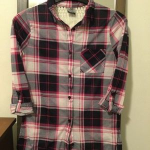 Womens flannel with lace